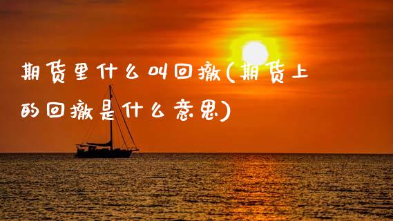 期货里什么叫回撤(期货上的回撤是什么意思)_https://www.zztgc.com_期货行情_第1张