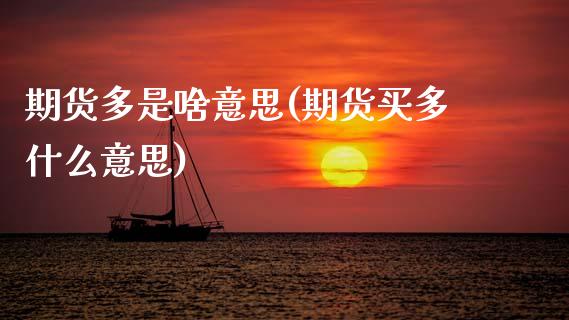 期货多是啥意思(期货买多什么意思)_https://www.zztgc.com_黄金期货_第1张