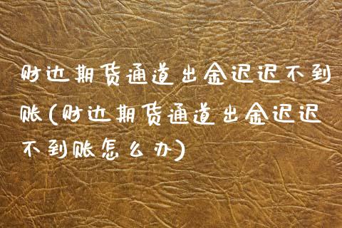 财达期货通道出金迟迟不到账(财达期货通道出金迟迟不到账怎么办)_https://www.zztgc.com_黄金期货_第1张