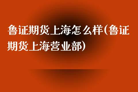 鲁证期货上海怎么样(鲁证期货上海营业部)_https://www.zztgc.com_原油期货_第1张