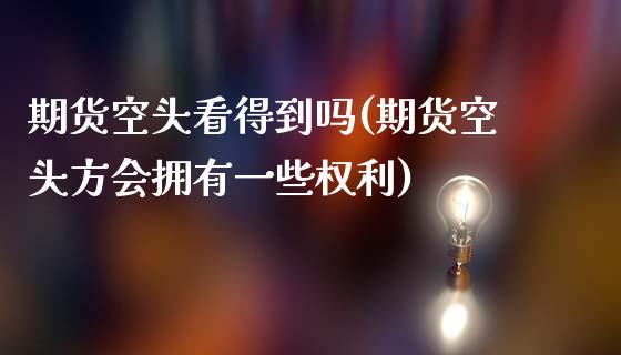 期货空头看得到吗(期货空头方会拥有一些权利)_https://www.zztgc.com_期货入门_第1张