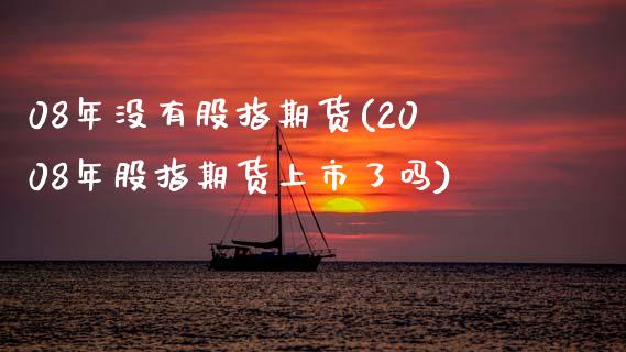 08年没有股指期货(2008年股指期货上市了吗)_https://www.zztgc.com_原油期货_第1张