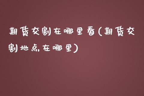期货交割在哪里看(期货交割地点在哪里)_https://www.zztgc.com_期货入门_第1张