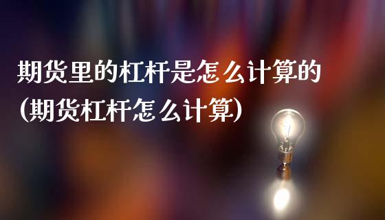 期货里的杠杆是怎么计算的(期货杠杆怎么计算)_https://www.zztgc.com_黄金期货_第1张