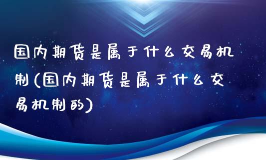 国内期货是属于什么交易机制(国内期货是属于什么交易机制的)_https://www.zztgc.com_原油期货_第1张