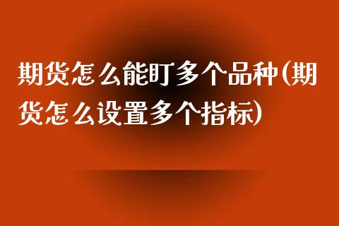 期货怎么能盯多个品种(期货怎么设置多个指标)_https://www.zztgc.com_期货直播_第1张