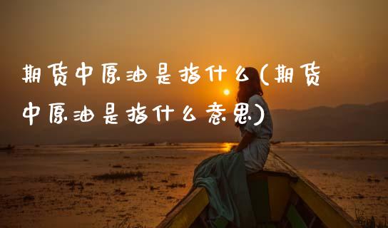期货中原油是指什么(期货中原油是指什么意思)_https://www.zztgc.com_期货直播_第1张