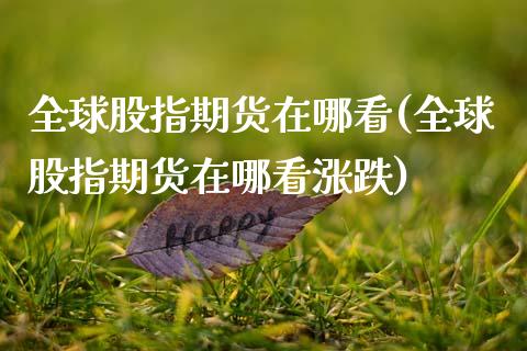 全球股指期货在哪看(全球股指期货在哪看涨跌)_https://www.zztgc.com_期货直播_第1张