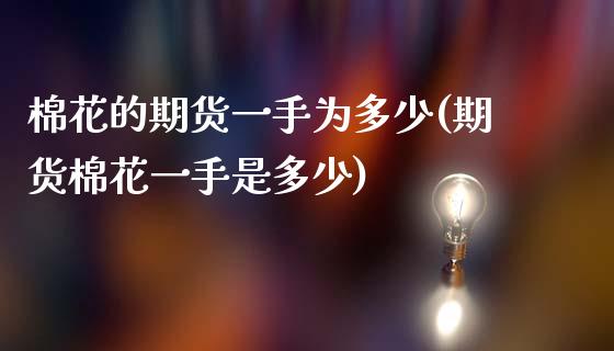 棉花的期货一手为多少(期货棉花一手是多少)_https://www.zztgc.com_期货直播_第1张