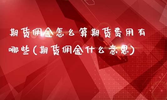 期货佣金怎么算期货费用有哪些(期货佣金什么意思)_https://www.zztgc.com_期货行情_第1张