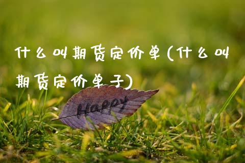 什么叫期货定价单(什么叫期货定价单子)_https://www.zztgc.com_黄金期货_第1张