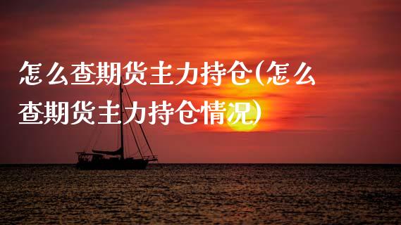 怎么查期货主力持仓(怎么查期货主力持仓情况)_https://www.zztgc.com_期货行情_第1张