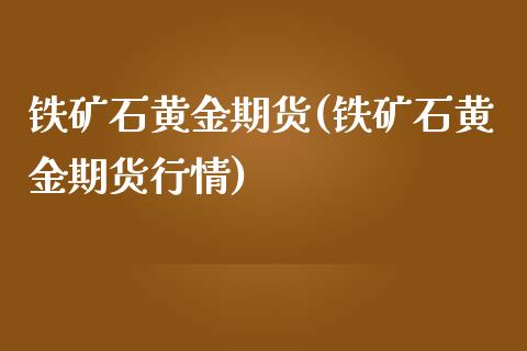 铁矿石黄金期货(铁矿石黄金期货行情)_https://www.zztgc.com_原油期货_第1张