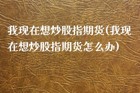 我现在想炒股指期货(我现在想炒股指期货怎么办)_https://www.zztgc.com_黄金期货_第1张