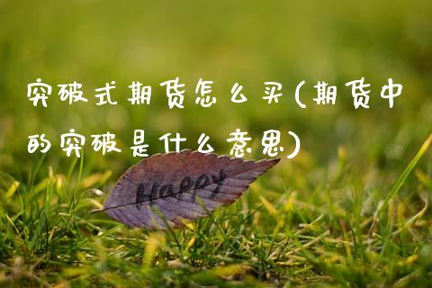 突破式期货怎么买(期货中的突破是什么意思)_https://www.zztgc.com_期货入门_第1张
