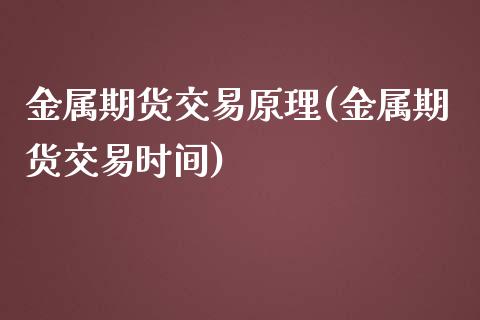 金属期货交易原理(金属期货交易时间)_https://www.zztgc.com_期货直播_第1张