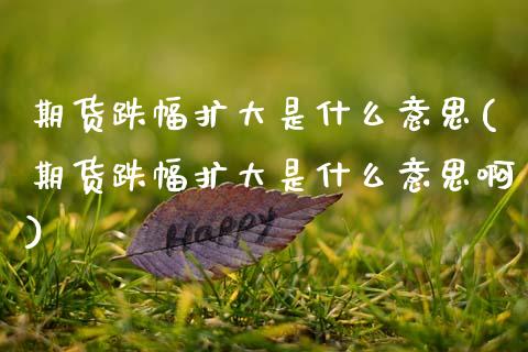 期货跌幅扩大是什么意思(期货跌幅扩大是什么意思啊)_https://www.zztgc.com_原油期货_第1张