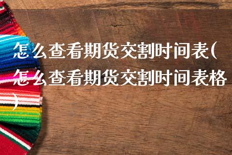 怎么查看期货交割时间表(怎么查看期货交割时间表格)_https://www.zztgc.com_黄金期货_第1张