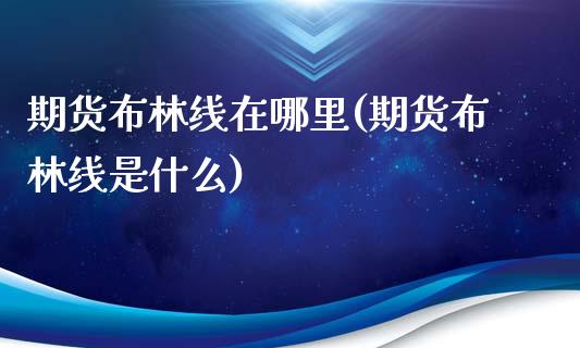 期货布林线在哪里(期货布林线是什么)_https://www.zztgc.com_原油期货_第1张