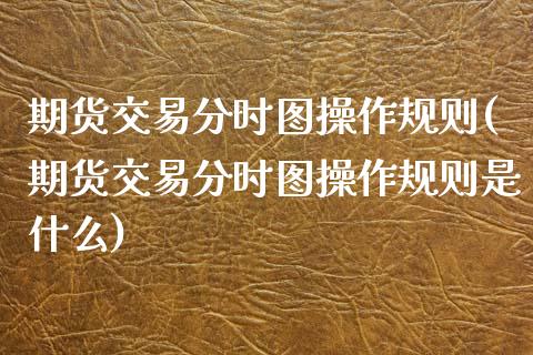 期货交易分时图操作规则(期货交易分时图操作规则是什么)_https://www.zztgc.com_原油期货_第1张