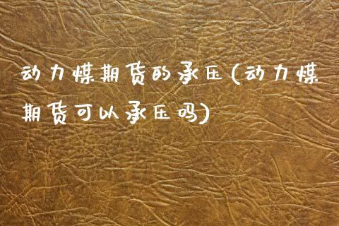 动力煤期货的承压(动力煤期货可以承压吗)_https://www.zztgc.com_期货行情_第1张