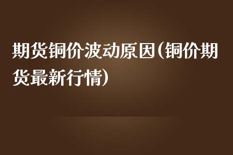 期货铜价波动原因(铜价期货最新行情)_https://www.zztgc.com_原油期货_第1张