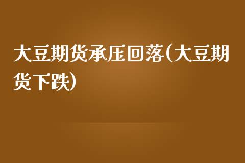 大豆期货承压回落(大豆期货下跌)_https://www.zztgc.com_黄金期货_第1张