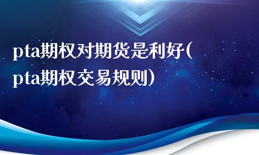 pta期权对期货是利好(pta期权交易规则)_https://www.zztgc.com_原油期货_第1张