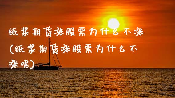 纸浆期货涨股票为什么不涨(纸浆期货涨股票为什么不涨呢)_https://www.zztgc.com_原油期货_第1张