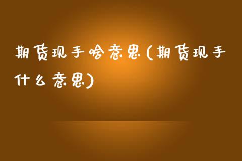 期货现手啥意思(期货现手什么意思)_期货直播_第1张_珍投期货网 期货现手啥意思(期货现手什么意思)_https://www.zztgc.com_期货直播_第1张
