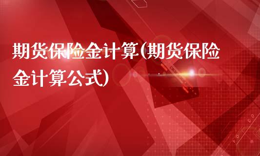 期货保险金计算(期货保险金计算公式)_https://www.zztgc.com_原油期货_第1张
