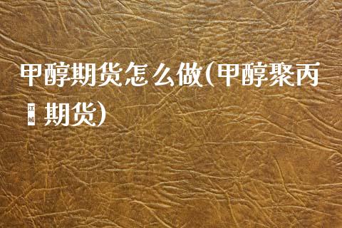 甲醇期货怎么做(甲醇聚丙烯期货)_https://www.zztgc.com_期货直播_第1张