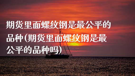 期货里面螺纹钢是最公平的品种(期货里面螺纹钢是最公平的品种吗)_https://www.zztgc.com_期货入门_第1张
