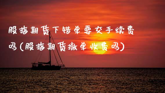 股指期货下错单要交手续费吗(股指期货撤单收费吗)_https://www.zztgc.com_期货直播_第1张