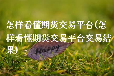 怎样看懂期货交易平台(怎样看懂期货交易平台交易结果)_https://www.zztgc.com_期货直播_第1张
