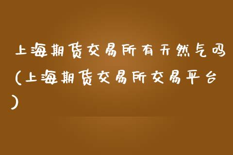 上海期货交易所有天然气吗(上海期货交易所交易平台)_https://www.zztgc.com_期货直播_第1张