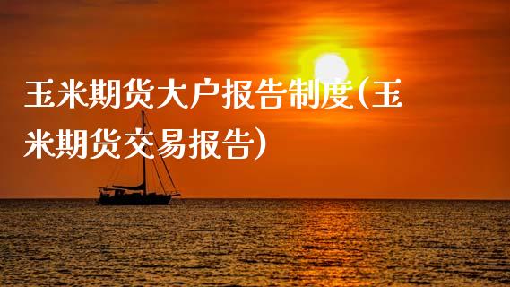 玉米期货大户报告制度(玉米期货交易报告)_https://www.zztgc.com_黄金期货_第1张