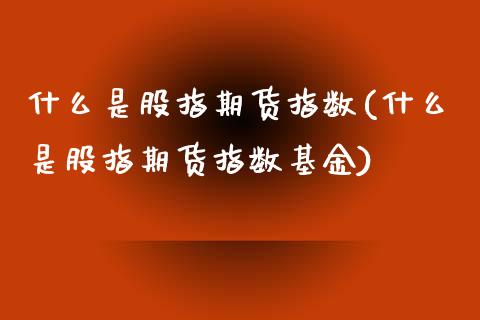 什么是股指期货指数(什么是股指期货指数基金)_https://www.zztgc.com_期货入门_第1张