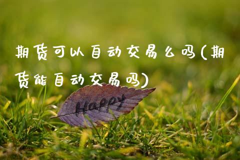 期货可以自动交易么吗(期货能自动交易吗)_https://www.zztgc.com_原油期货_第1张