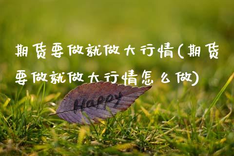 期货要做就做大行情(期货要做就做大行情怎么做)_https://www.zztgc.com_期货入门_第1张