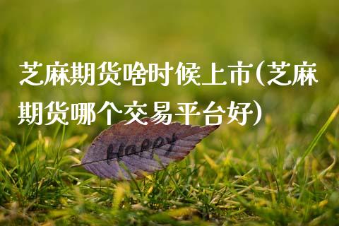 芝麻期货啥时候上市(芝麻期货哪个交易平台好)_https://www.zztgc.com_期货开户_第1张