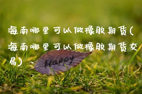 海南哪里可以做橡胶期货(海南哪里可以做橡胶期货交易)_https://www.zztgc.com_黄金期货_第1张