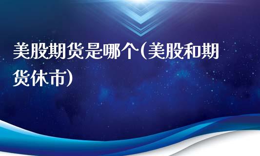 美股期货是哪个(美股和期货休市)_https://www.zztgc.com_期货入门_第1张