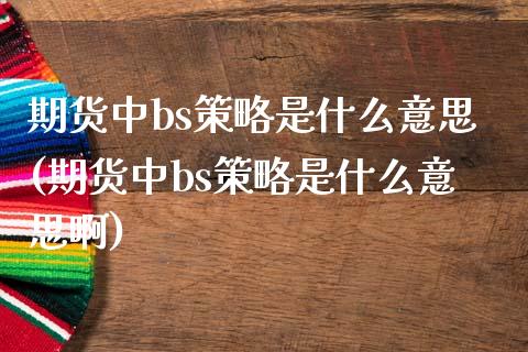 期货中bs策略是什么意思(期货中bs策略是什么意思啊)_https://www.zztgc.com_黄金期货_第1张