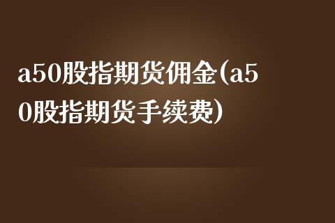 a50股指期货佣金(a50股指期货手续费)_https://www.zztgc.com_原油期货_第1张