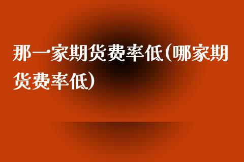 那一家期货费率低(哪家期货费率低)_https://www.zztgc.com_期货入门_第1张
