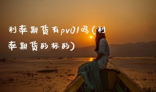 利率期货有pv01吗(利率期货的标的)_https://www.zztgc.com_原油期货_第1张