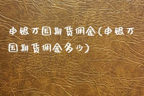 申银万国期货佣金(申银万国期货佣金多少)_https://www.zztgc.com_期货直播_第1张