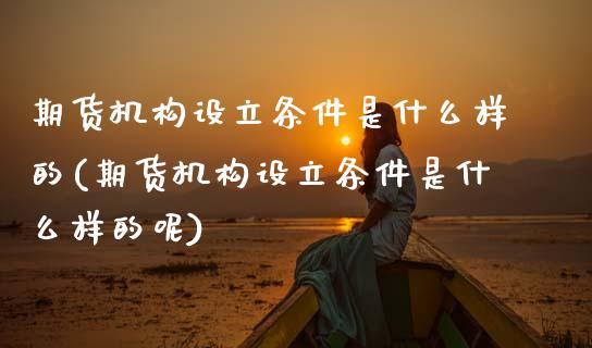 期货机构设立条件是什么样的(期货机构设立条件是什么样的呢)_https://www.zztgc.com_黄金期货_第1张