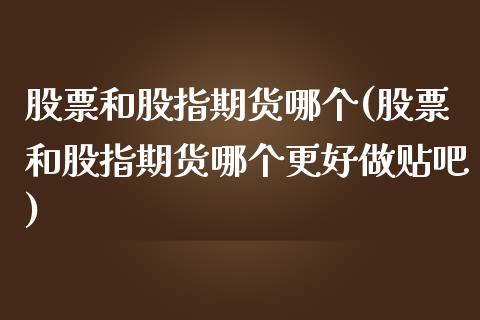 股票和股指期货哪个(股票和股指期货哪个更好做贴吧)_https://www.zztgc.com_期货入门_第1张
